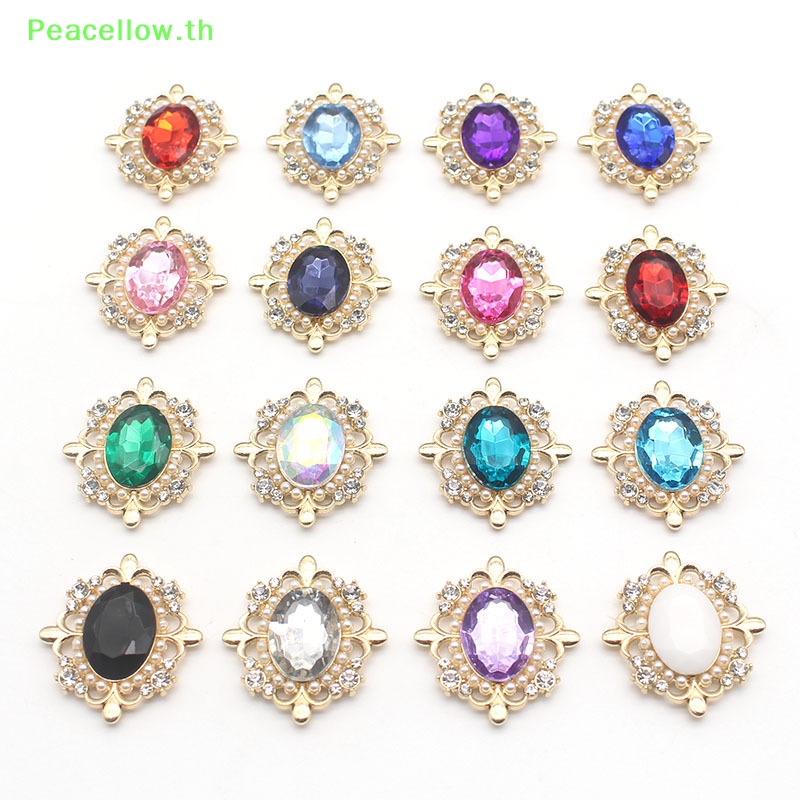 Peacellow บักเกิลติดผม ประดับโบว์ พลอยเทียมอัลลอย ขนาด 29*32 มม. สําหรับเชิญงานแต่งงาน
