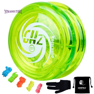 Magicyoyo โยโย่ตอบสนอง D1 GHZ พร้อมสายโยโย่ ถุงมือ และกระเป๋าโยโย่ สีเขียว แบบมืออาชีพ สําหรับเด็กหัดเล่น