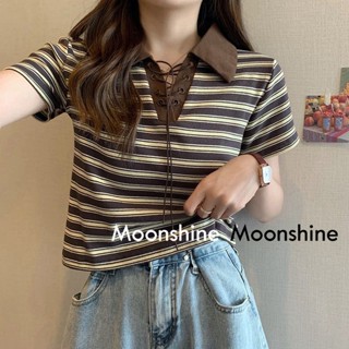 Moon  เสื้อครอป เสื้อแฟชั่นผู้หญิง y2k สีพื้น สําหรับผู้หญิง ใส่ไปคลับ ปาร์ตี้ 2023 NEW 23071110 ทันสมัย Chic สไตล์เกาหลี สวยงาม A29J1DE 36Z230909