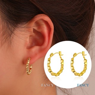 Fancy วินเทจ สไตล์ฮ่องกง เรียบง่าย สีทอง สี่เหลี่ยม ขนาดเล็ก ต่างหูวงกลม สําหรับผู้หญิง แฟชั่นเกาหลี ต่างหู ปาร์ตี้วันเกิด เครื่องประดับ ของขวัญ