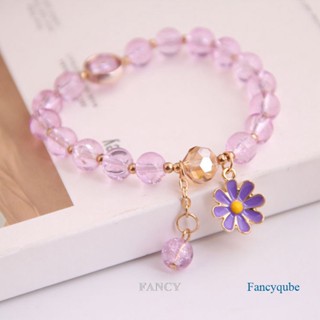 Fancy ใหม่ สร้อยข้อมือ ลูกปัดคริสตัล ดอกเดซี่ โบฮีเมียน หลากสี แฮนด์เมด สไตล์เกาหลี เครื่องประดับ สําหรับผู้หญิง