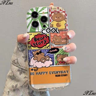 /เคสโทรศัพท์ Iphone14 7✅เคสป้องกันโทรศัพท์มือถือใส แบบนิ่ม ลายหมี กันกระแทก สําหรับ Apple 11 12 8p 13 Promax Xr xs 8B2T