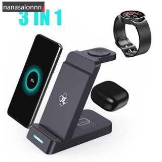 Nanasn| แท่นชาร์จไร้สาย 30W 3 in 1 สําหรับโทรศัพท์ และนาฬิกา C4F1