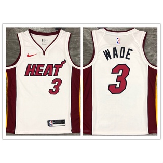 Nba Miami Heat No. ฮอตเอนกประสงค์ เสื้อกีฬาบาสเก็ตบอล คอวี สีขาว 3 ลุย 761531