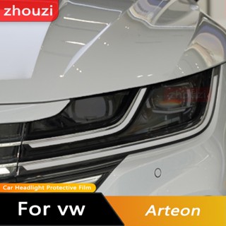 Hd ฟิล์มสติกเกอร์ TPU ใส กันรอยขีดข่วน สีดํา สําหรับติดไฟหน้ารถยนต์ Volkswagen VW CC Arteon 2018-2021