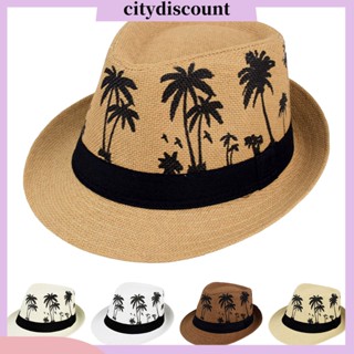 &lt;citydiscount&gt; หมวกปีกสั้น พิมพ์ลายต้นไม้ ระบายอากาศ น้ําหนักเบา สีตัดกัน กันแดด เหมาะกับเดินชายหาดกลางแจ้ง สําหรับผู้ชาย