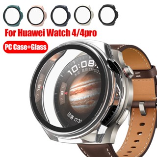 เคสกระจกนิรภัย PC ป้องกันเต็มรูปแบบ อุปกรณ์เสริม สําหรับ Huawei Watch 4 4 Pro