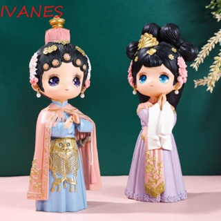 Ivanes โมเดลฟิกเกอร์เรซิ่น Peking Opera Characters Peking Opera Q Version สไตล์จีนโบราณ ของเล่นสําหรับเด็ก