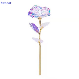 Awheat ใหม่ ดอกกุหลาบประดิษฐ์ ชุบทอง 24K ของขวัญวันวาเลน