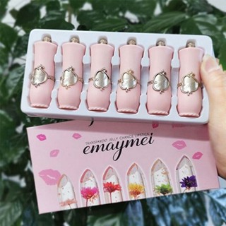  6PCS jelly dry flower color changing warm lipstick lipstick set waterproof, lasting moisturizing