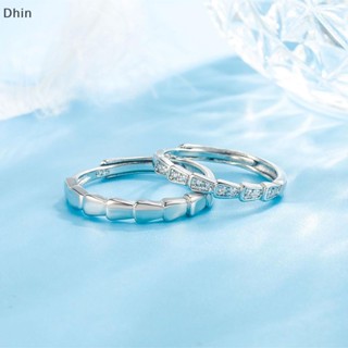 [Dhin] High Quality Cubic Zirconia Simple Creative Bamboo Type Couple Ring Adjustable Size Finger Rings For Women Fashion Jewelry COD