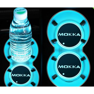 แผ่นรองแก้วน้ํา มีไฟ Led สีสันสดใส สําหรับรถยนต์ MOKKA