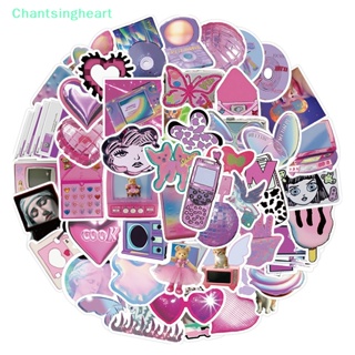 &lt;Chantsingheart&gt; สติกเกอร์ กันน้ํา สีม่วง สําหรับตกแต่งสเก็ตบอร์ด โทรศัพท์ โน้ตบุ๊ก จักรยาน รถยนต์ 50 แผ่น