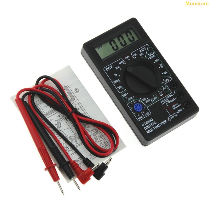 Digital  Multimeter with Buzzer Voltage Ampere Meter Test Probe for DC A