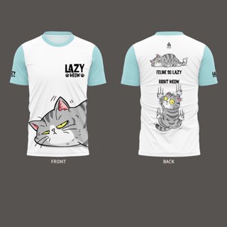 เสื้อวิ่งพิมพ์ลายแมวเหมียวขี้เซา LazyMeow