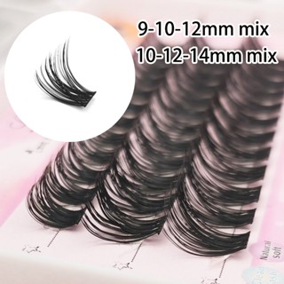 คลัสเตอร์ต่อขนตา DIY 60 คลัสเตอร์ D Curl LASH ปริมาณการต่อขนตาแต่ละชิ้น คลัสเตอร์ขนตาวิสปี้ DIY ที่บ้าน 9/10/12 10/12/14 มม. ผสม