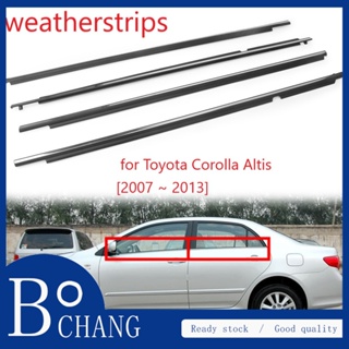 Bochang แถบพลาสติกซีลหน้าต่างรถยนต์ สีดํา สําหรับ Toyota Corolla Altis [2008 2009 2010 2011 2012 2013] 4 ชิ้น