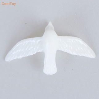 Cooltoy โมเดลนกพิราบเรซิ่น สีขาว ขนาดเล็ก 1:12 สําหรับตกแต่งบ้านตุ๊กตา 2 ชิ้น