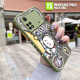 เคสโทรศัพท์มือถือแบบแข็ง ใส กันกระแทก ลายการ์ตูนอวกาศ มีลายด้านข้าง สําหรับ Xiaomi Poco X4 Pro 5G Poco M4 Pro Poco C40