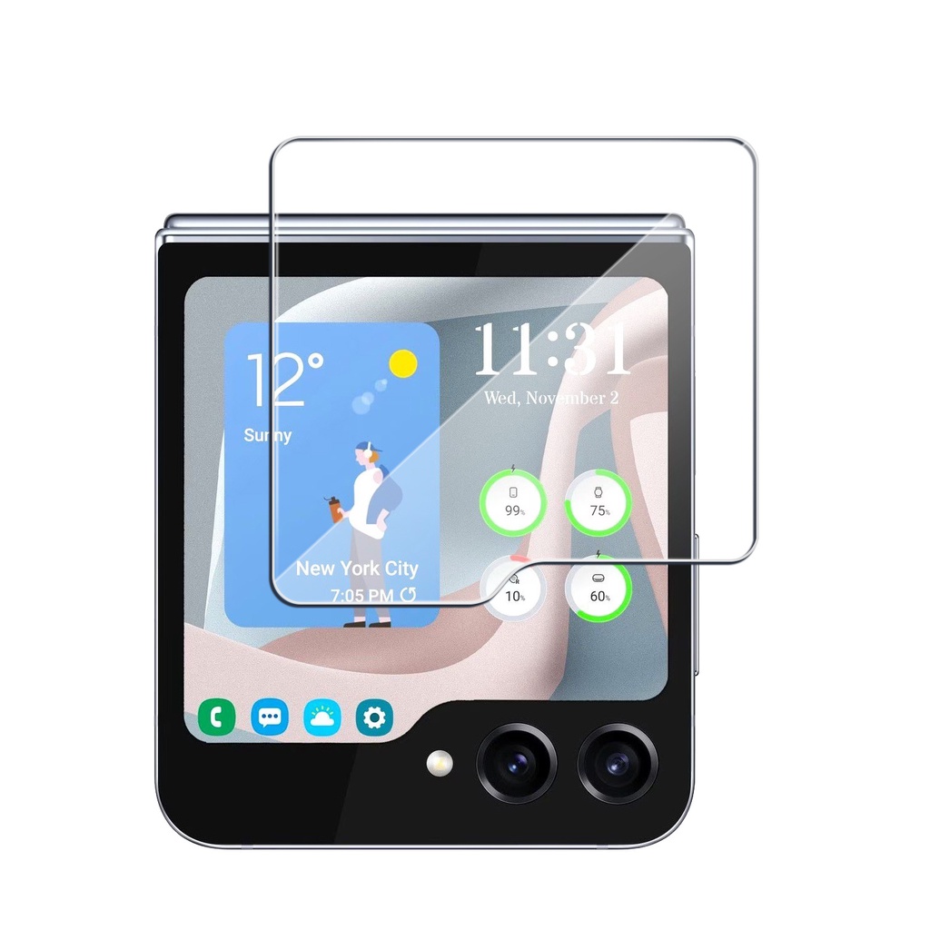 ฟิล์มกระจกนิรภัยกันรอยหน้าจอ ป้องกันรอยขีดข่วน ปิดด้านหลังกล้อง สําหรับ Samsung Galaxy Z Flip5 Z Fli
