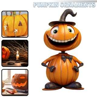 Halloween Pumpkin Figurines Resin Ornaments for Home Outdoor Garden Decorations