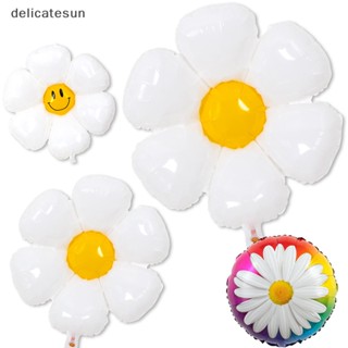 Delicatesun ลูกโป่งฟอยล์ดอกเดซี่ สีขาว หลายขนาด ดอกทานตะวัน ลูกโป่งฮีเลียม ตกแต่งดี