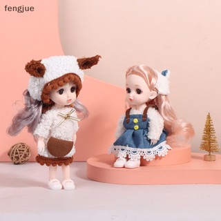 Fengjue ตุ๊กตาข้อต่อขยับได้ ขนาดเล็ก 16 ซม. DIY พร้อมเสื้อผ้า ของเล่นสําหรับเด็กผู้หญิง