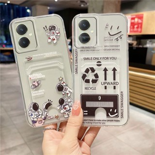 เคสโทรศัพท์มือถือ ซิลิโคน TPU กันรอยกล้อง ลายการ์ตูนนักบินอวกาศ รีไซเคิล พร้อมช่องใส่บัตร สําหรับ VIVO Y27 4G Y27 5G 2023 Y27