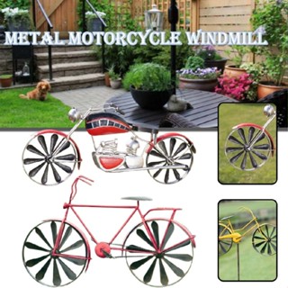 Metal Wind Spinner Motorcycle Bicycle Kinetic Spinners Lawn Yard Art Windmill