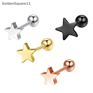 Goldensquare ต่างหูสตั๊ดเกลียว รูปดาว เครื่องประดับ สําหรับผู้หญิง 1 คู่