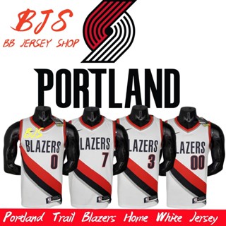 【BJS �� Portland Trail Blazers เลขที่. 0lillard เสื้อกีฬาบาสเก็ตบอล สีขาว