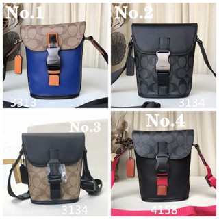 Track Small Flap Crossbody C3133 C3134 C4158  ผู้ชาย กระเป๋าคาดอก COAC H กระเป๋าสะพายข้าง