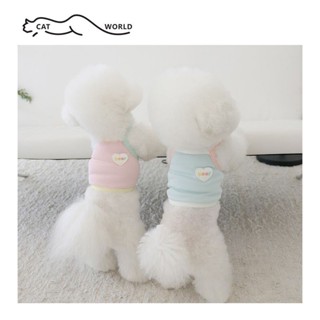 Ins ฤดูร้อน น่ารักมาก สัตว์เลี้ยง สีลูกกวาด ยกทรง แมว เสื้อผ้า Bichon Yorkshire Schnauzer สุนัข