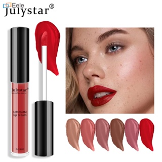 JULYSTAR 2 In1 Lip Glaze &amp; Blush Matte ทาง่าย กันน้ำและไม่ซีดจางง่าย Face Lip Makeup ลิปสติกเม็ดสีสูง ↑Eele