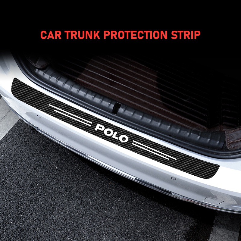 รถคาร์บอนไฟเบอร์ Protector สติกเกอร์หางด้านหลังกันชนสติกเกอร์สําหรับ Volkswagen VW Polo 6R 6N 6N2 6C