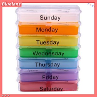 Bluelans กล่องใส่ยา 7 วัน 28 ช่อง ถอดออกได้ ทนทาน หลากสี สําหรับกลางแจ้ง