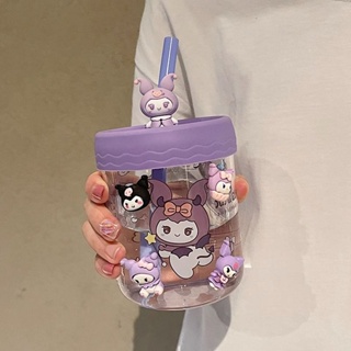 Sanrio Kuromi แก้วน้ํา พร้อมหลอดดูด ทนอุณหภูมิสูง เหมาะกับฤดูร้อน สําหรับผู้หญิง