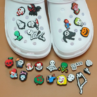 Croc Jibz Pins กระดุม รูปผีฮาโลวีน หลากสีสัน สําหรับรองเท้า DIY