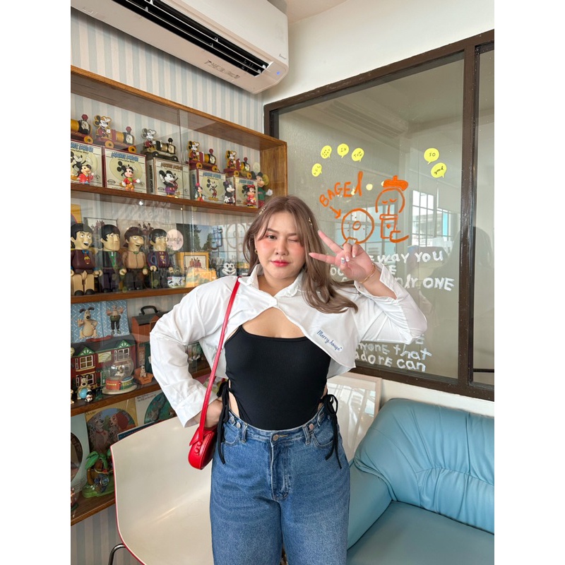 50-50 Shirt 💘 (เฉพาะเชิ้ต)แบบครึ่งตัว ปัก merry house - merrychubbyhouse - รูปที่ 5