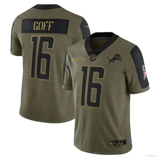 ใหม่ เสื้อยืดลําลอง แขนสั้น พิมพ์ลาย NFL Detroit Lion Game Jersey Jared Goff Football สําหรับผู้ชาย เหมาะกับการเล่นกีฬา 2021