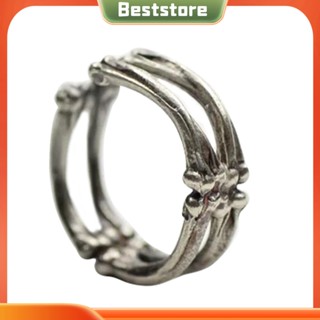 Beststore|  เครื่องประดับ แหวนนิ้วมือ รูปกระดูกโครงกระดูก ปรับได้ สไตล์โกธิคโบราณ เหมาะกับเทศกาลฮาโลวีน สําหรับชาย และหญิง