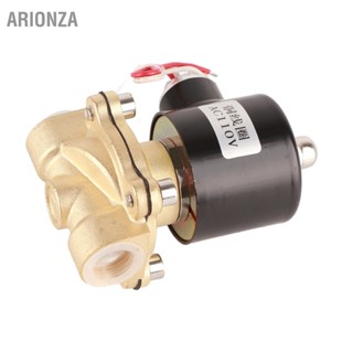 ARIONZA AC110V โซลินอยด์วาล์วไฟฟ้าทองเหลือง 1/2in NPT ปกติปิดสำหรับ Water Air Gas Diesel