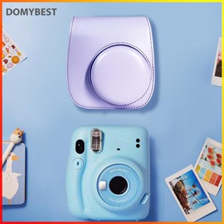 ❤ Domybest เคสกระเป๋าใส่กล้อง หนัง PU ซิลิโคนนิ่ม พร้อมสายสะพายไหล่ สําหรับ Instax Mini 12 11 9 8