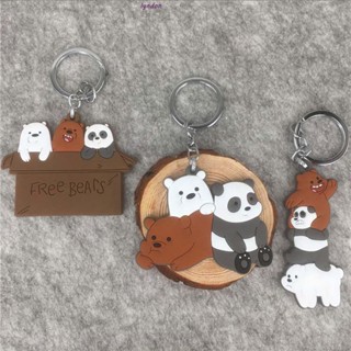 Lyndon พวงกุญแจ จี้ตุ๊กตาหมีแพนด้า We Bare Bears อุปกรณ์เสริม สําหรับตกแต่งภายในรถยนต์