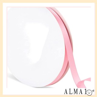 ALMA ริบบิ้นผ้าซาติน แบบสองหน้า สีชมพู 100 หลา 3/8 นิ้ว สําหรับตกแต่งห่อของขวัญ