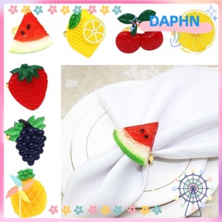 Daphs แหวนผ้าเช็ดปากผลไม้, ที่ใส่ผ้าเช็ดปาก, ของตกแต่งโต๊ะอาหาร แบบโลหะ แบบใหม่ สําหรับโต๊ะรับประทานอาหาร