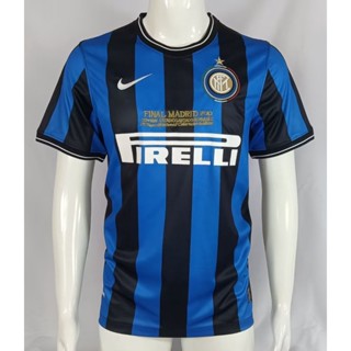 เสื้อกีฬาแขนสั้น ลายทีมชาติฟุตบอล AAA 09-10 Season Inter Home สไตล์วินเทจ แห้งเร็ว ไซซ์ S-2XL