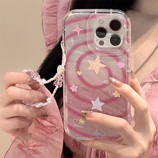 [พร้อมส่ง] เคสป้องกันโทรศัพท์มือถือ ลายกระดาษกากเพชร มีสายคล้อง สําหรับ Apple iPhone 15 14 13 12 11 PROMAX XS XR XSMAX SE2020 6 7 8PLUS MINI