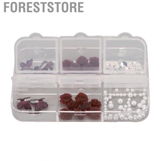 Foreststore Dark Red Manicure  Resin Mixed Sizes Decorative Nail Artificial Butterfly Portable for Salon