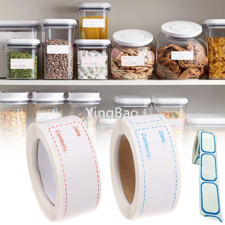Self-Adhesive Freezer Food Storage Paper Sticker Labels White Date Sticker for home tag